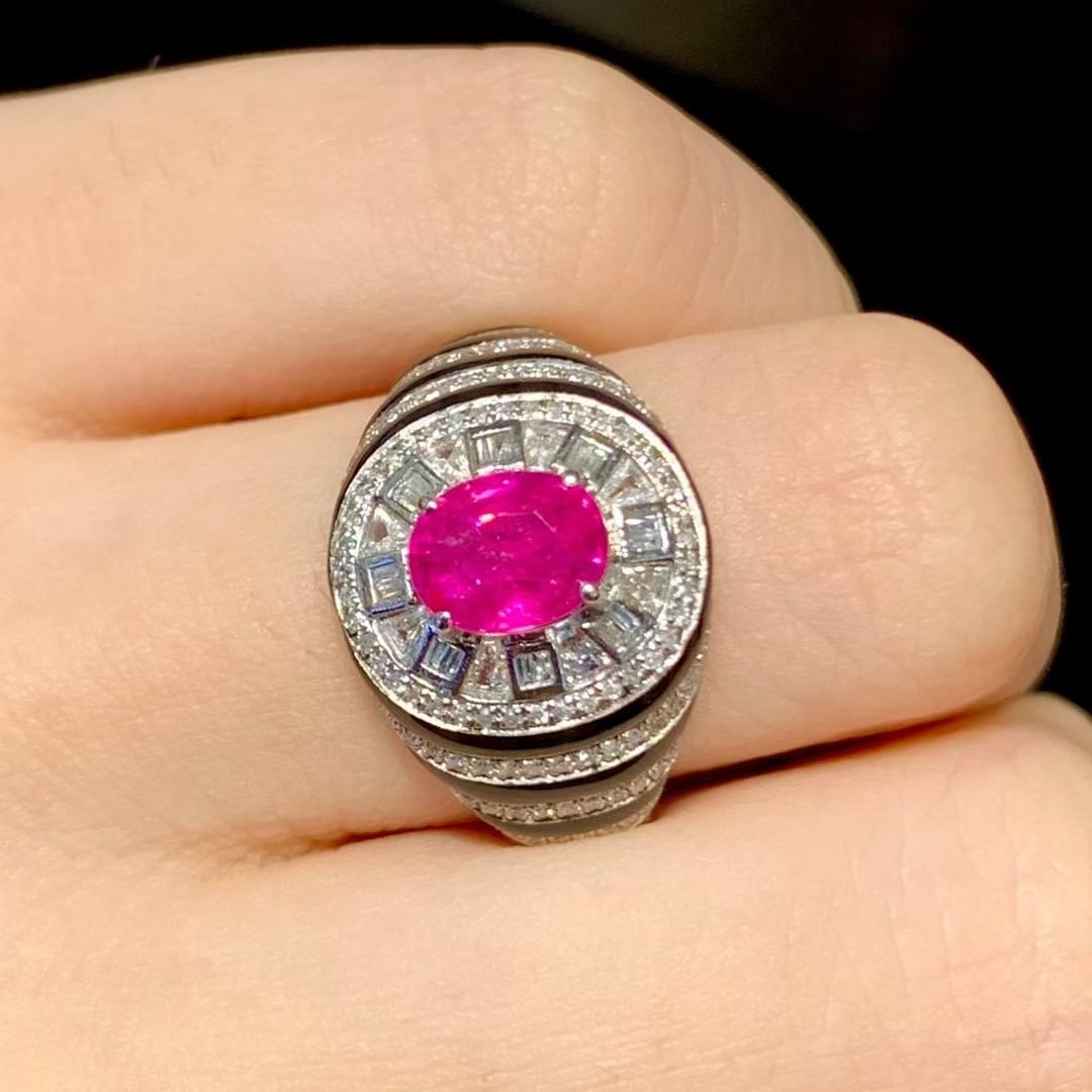 14k Gold 1.3 Ct Natural Ruby & Diamond Ring - 5