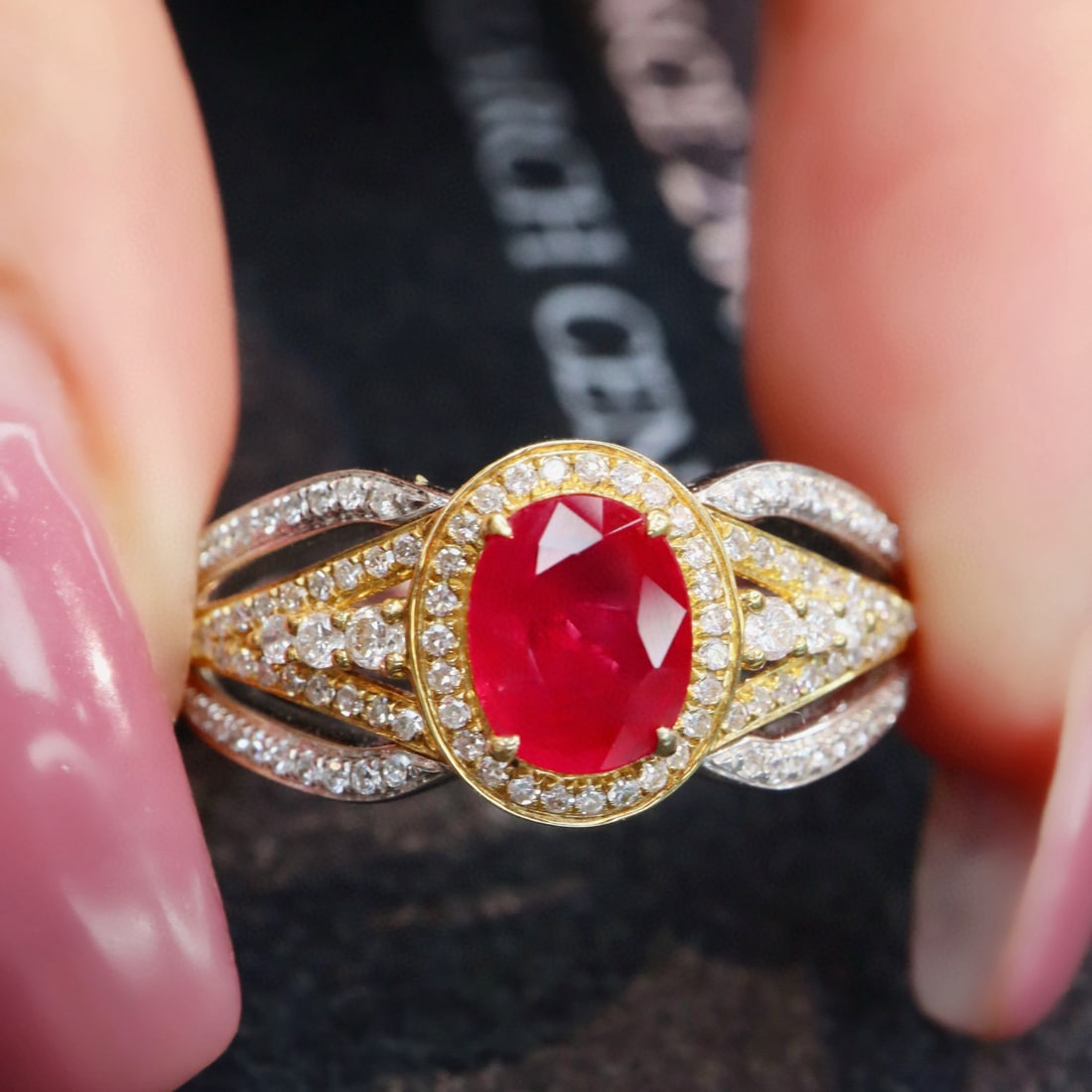 14k Gold 1.39 Ctw Natural Ruby & Diamond Ring - 2