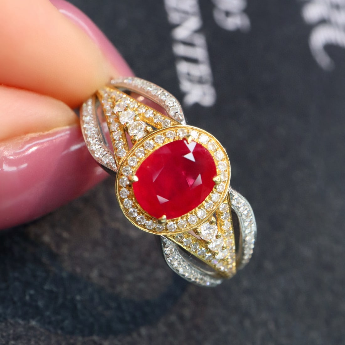 14k Gold 1.39 Ctw Natural Ruby & Diamond Ring - 3