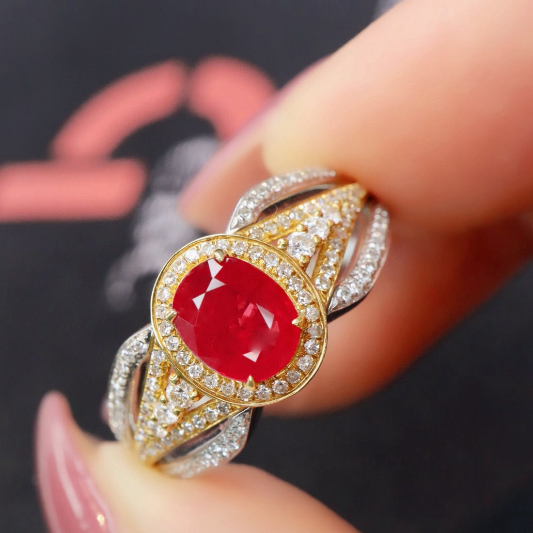 14k Gold 1.39 Ctw Natural Ruby & Diamond Ring - 4