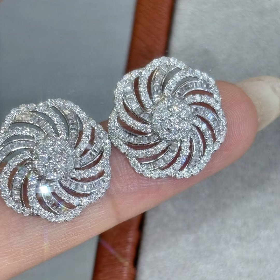 14k Gold 1.5 Ct Natural H Diamond Earrings - 2