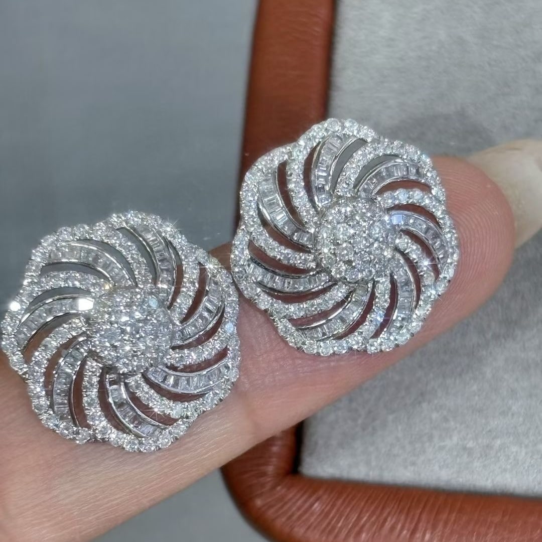 14k Gold 1.5 Ct Natural H Diamond Earrings - 3