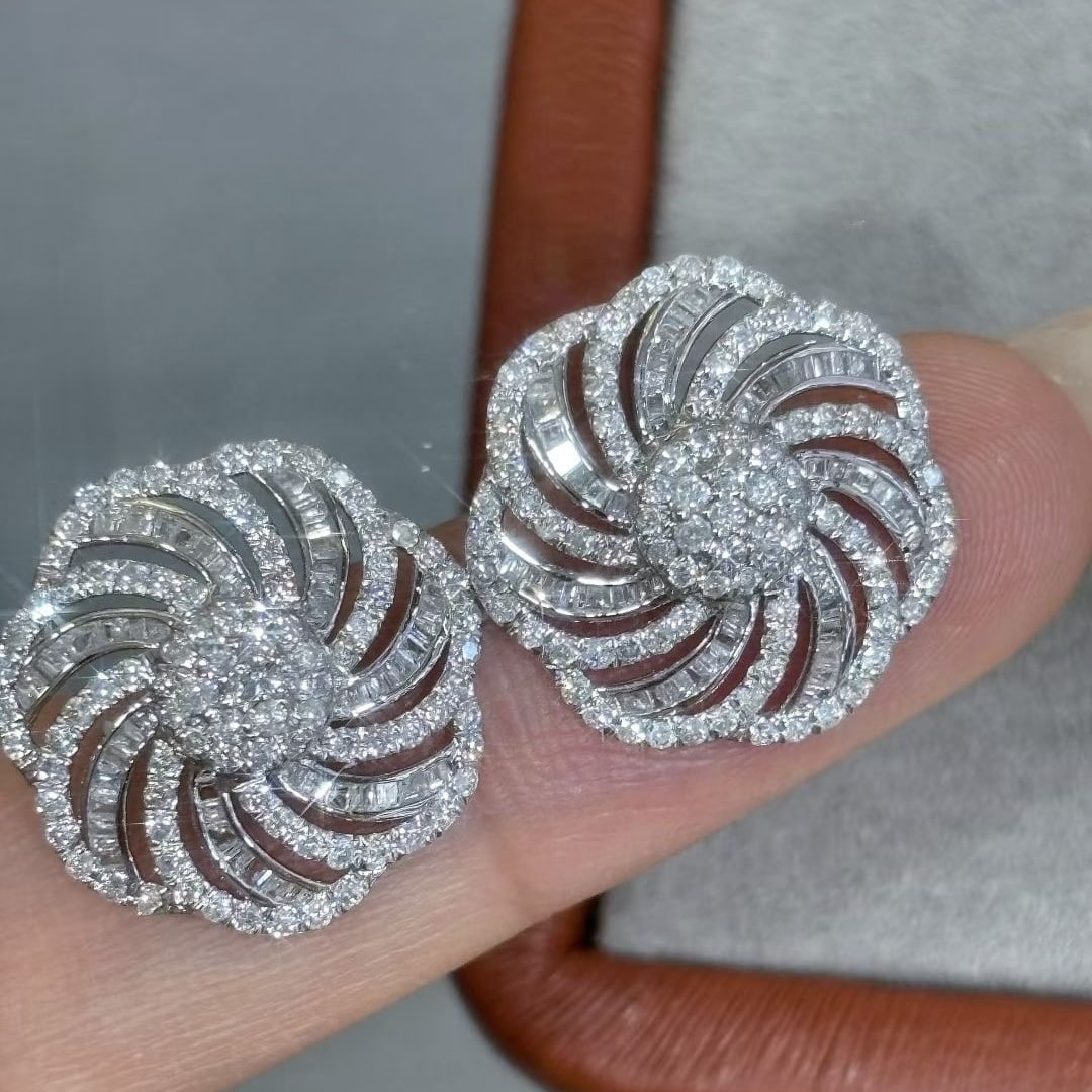14k Gold 1.5 Ct Natural H Diamond Earrings - 4
