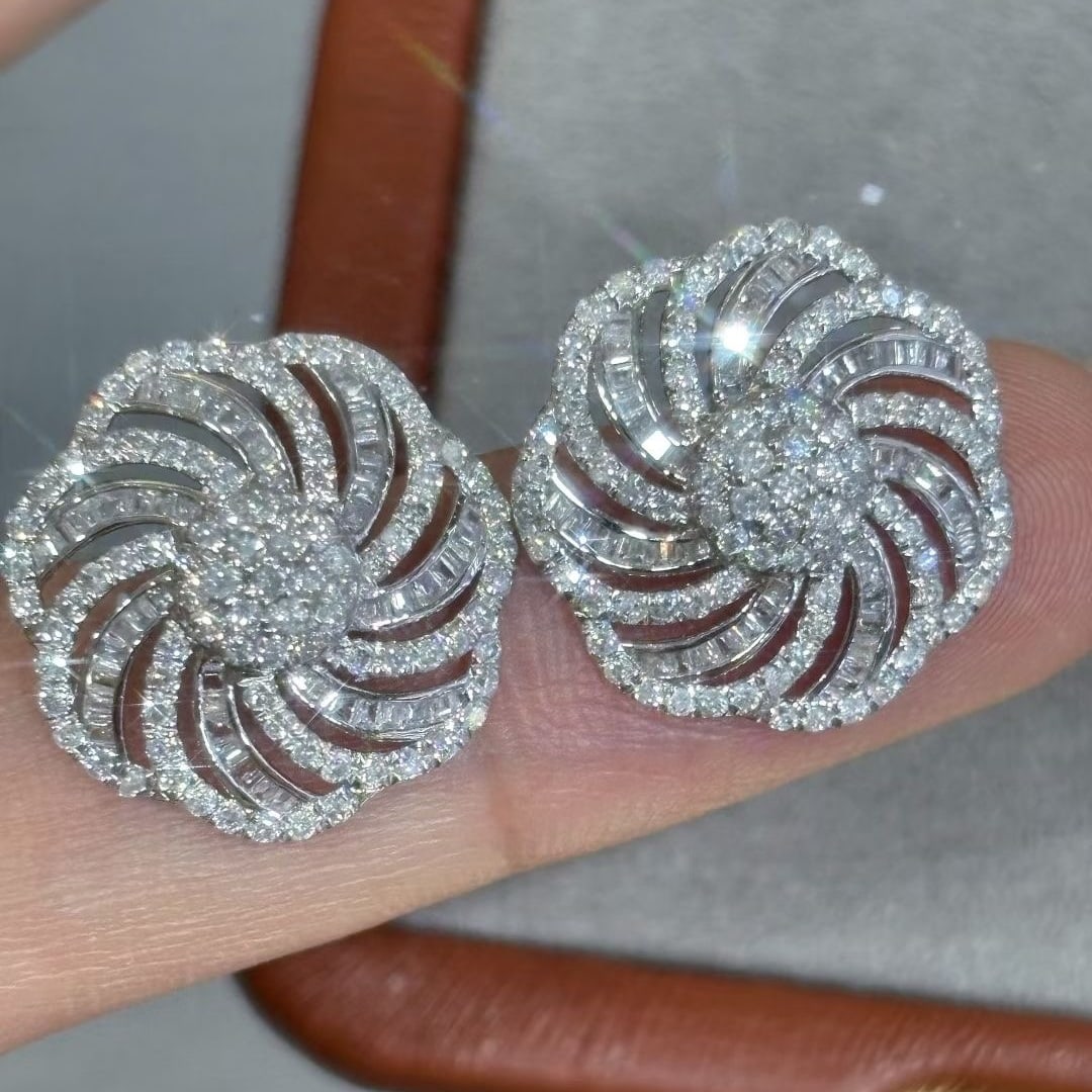 14k Gold 1.5 Ct Natural H Diamond Earrings - 5