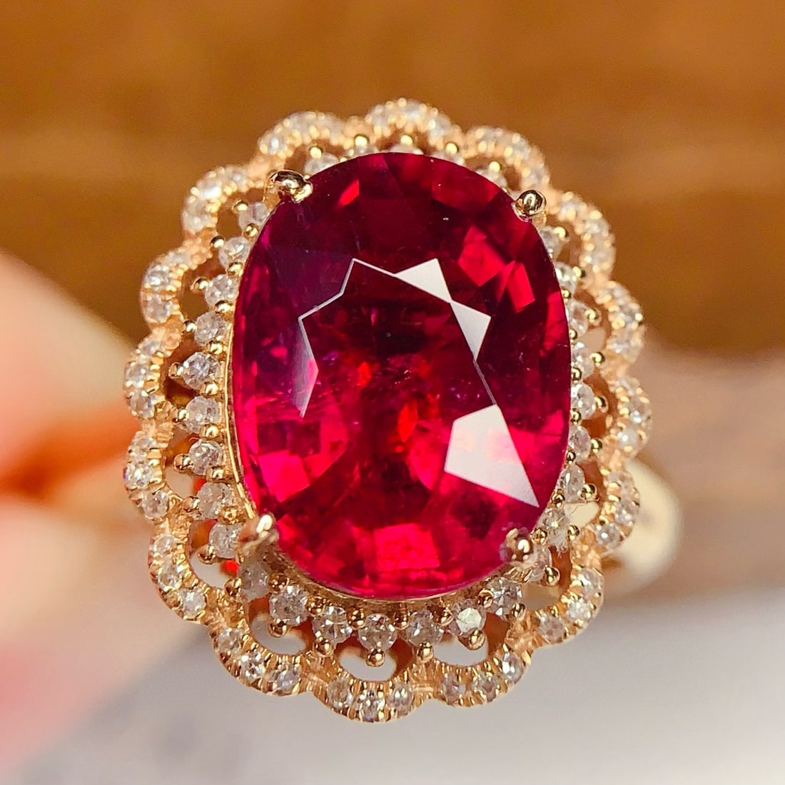 14k Gold 5.01 Ct Natural Tourmaline & Diamond Ring/pendant( Without Chain ) - 5