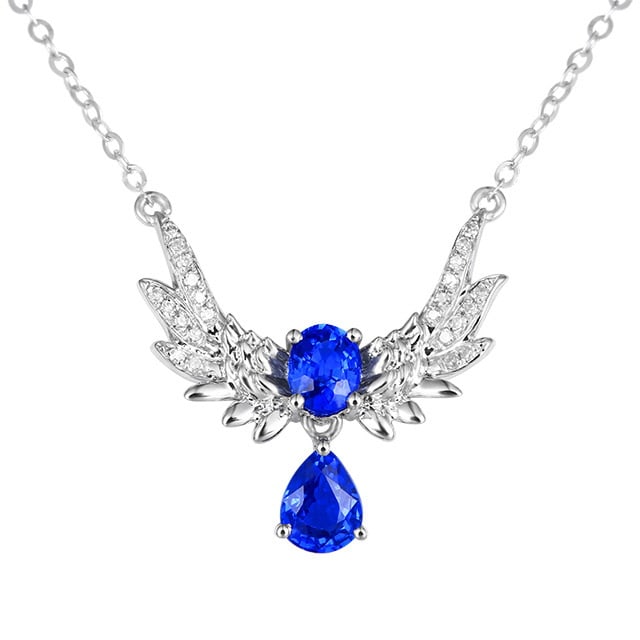 14k Gold 0.82 Ctw Natural Sapphire & Diamond Necklace - 5