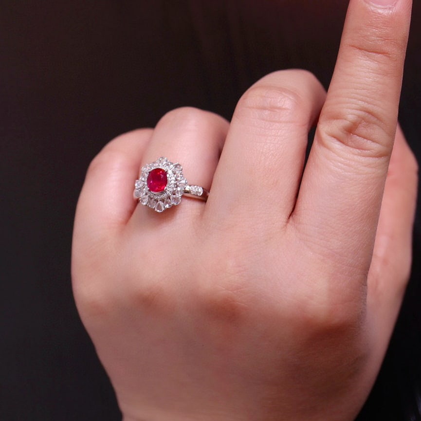 14k Gold 1.04 Ct Natural Ruby & Diamond Ring - 6