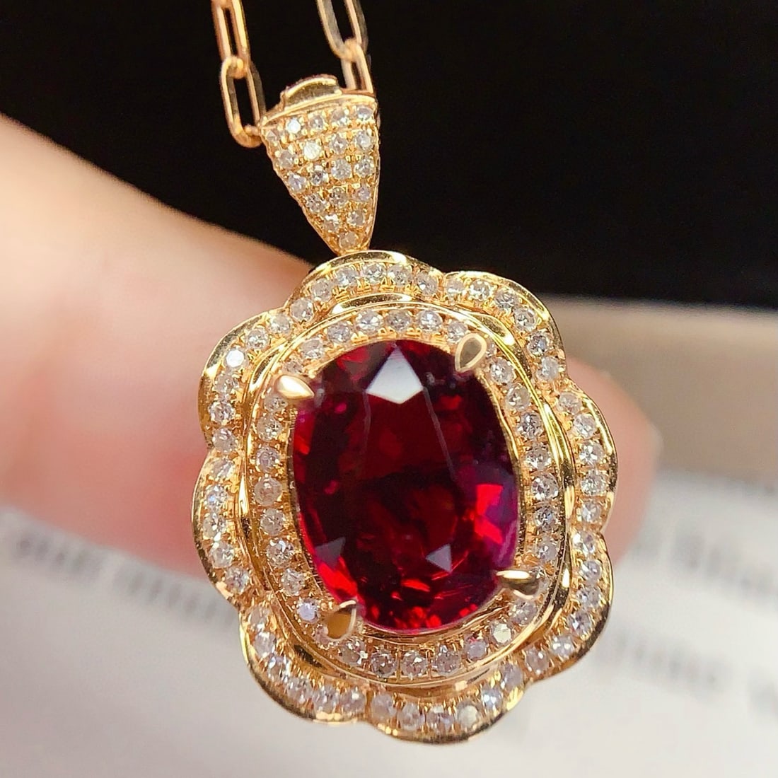 14k Gold 2.56 Ct Natural Tourmaline & Diamond Ring/pendant( Without Chain ) - 5