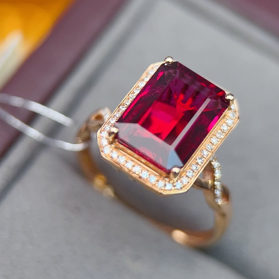 14k Gold 3.57 Ctw Natural Tourmaline & Diamond Ring - 3