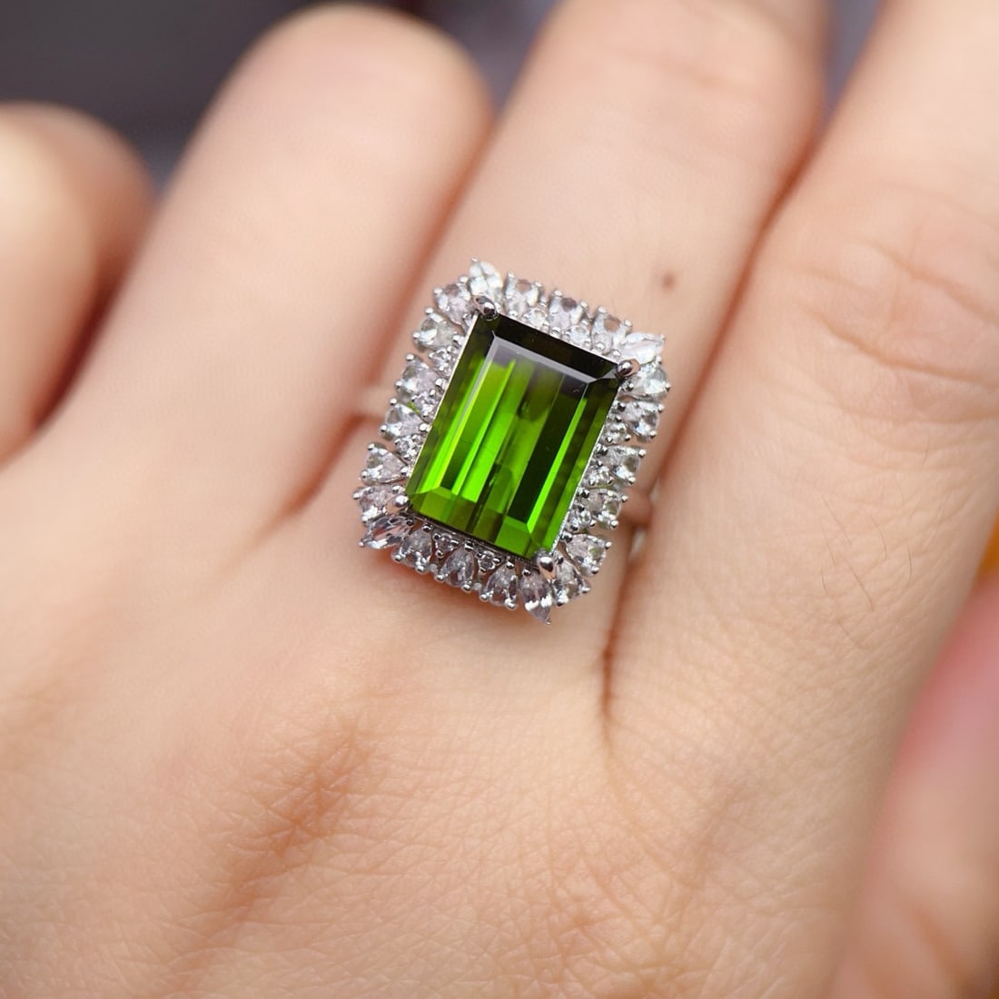 14k Gold 6.33 Ctw Natural Tourmaline & Diamond Ring - 3