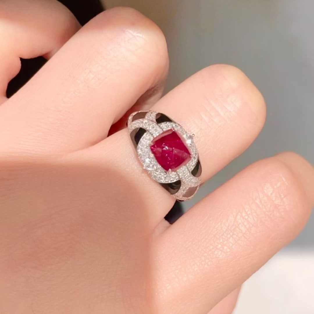 14k Gold 2.94 Ctw Natural Ruby & Diamond Ring - 2