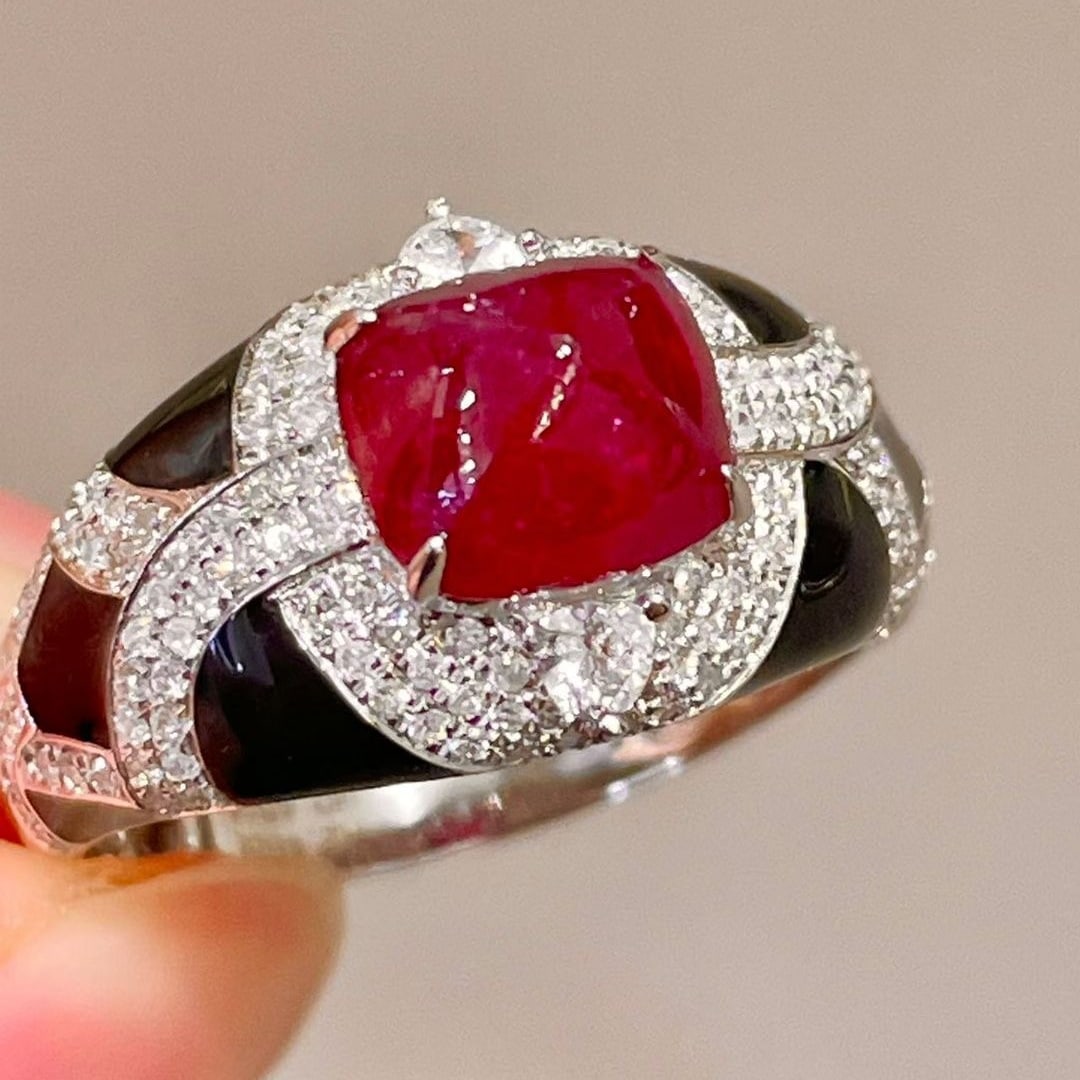 14k Gold 2.94 Ctw Natural Ruby & Diamond Ring - 3