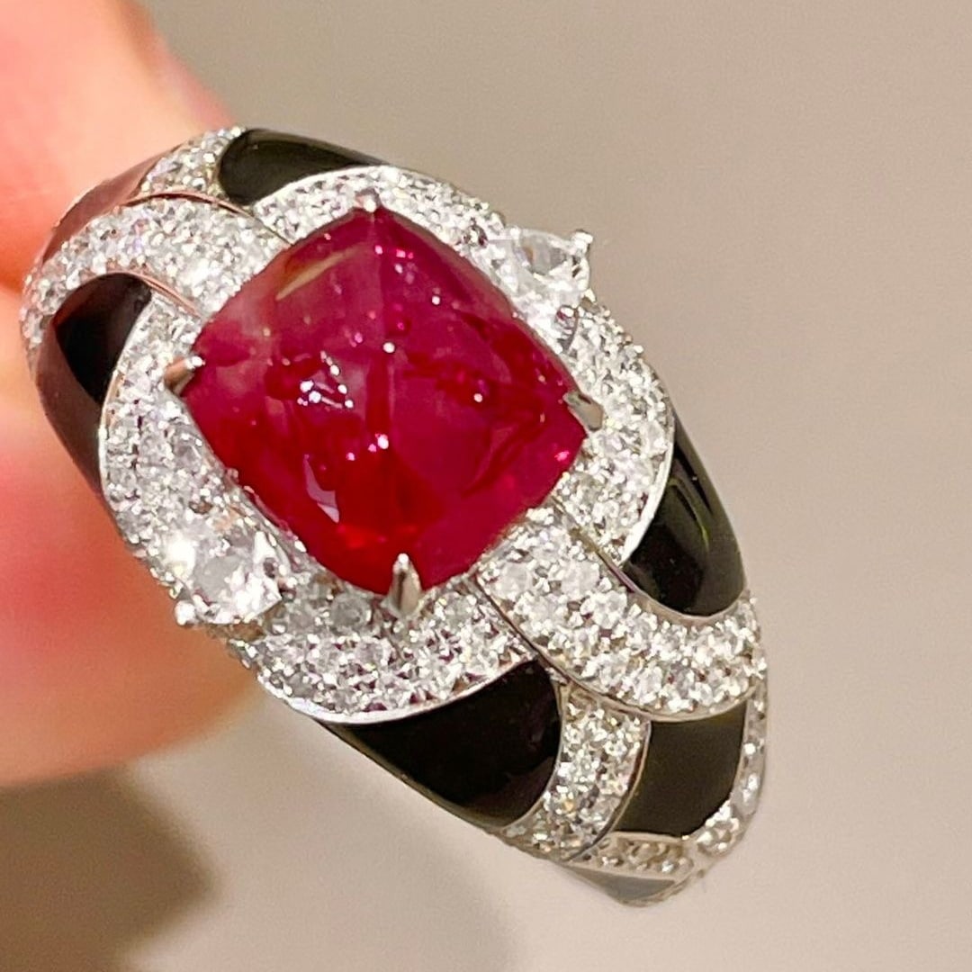 14k Gold 2.94 Ctw Natural Ruby & Diamond Ring - 4