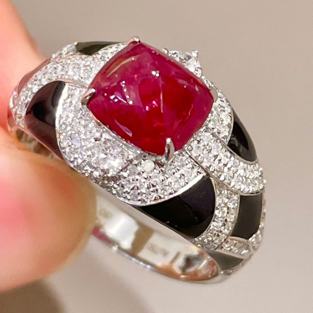 14k Gold 2.94 Ctw Natural Ruby & Diamond Ring - 5