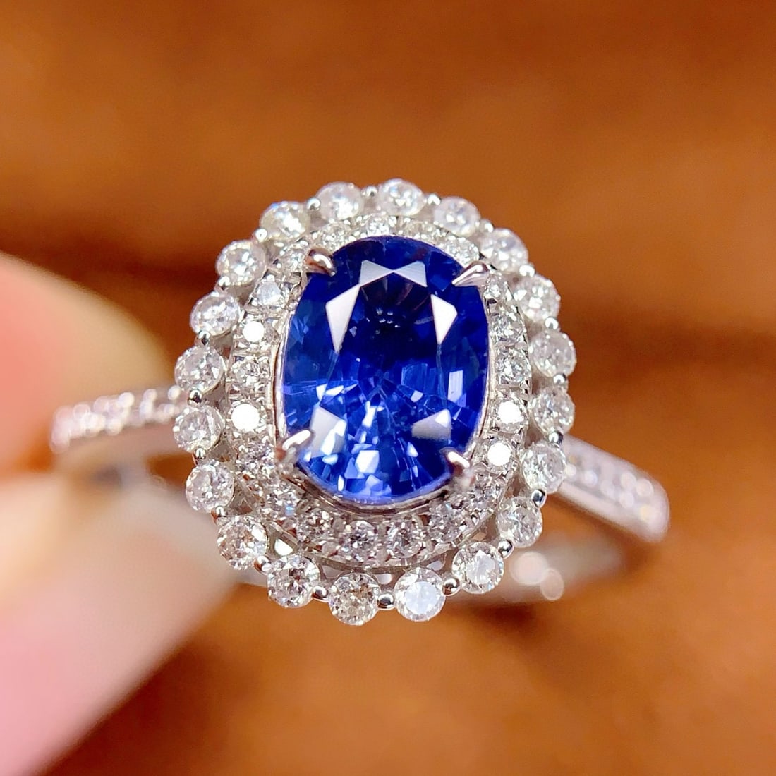14k Gold 1.4 Ct Natural Sapphire & Diamond Ring/pendant( Without Chain ): Ref:231053211 // gold content:14k gold // ring size:7. 25us // // main gemstone:sapphire // shape:oval // carat weight:1. 4ct // color:blue // treatment:natural // // adjacent gemstone 2 : diamond // 