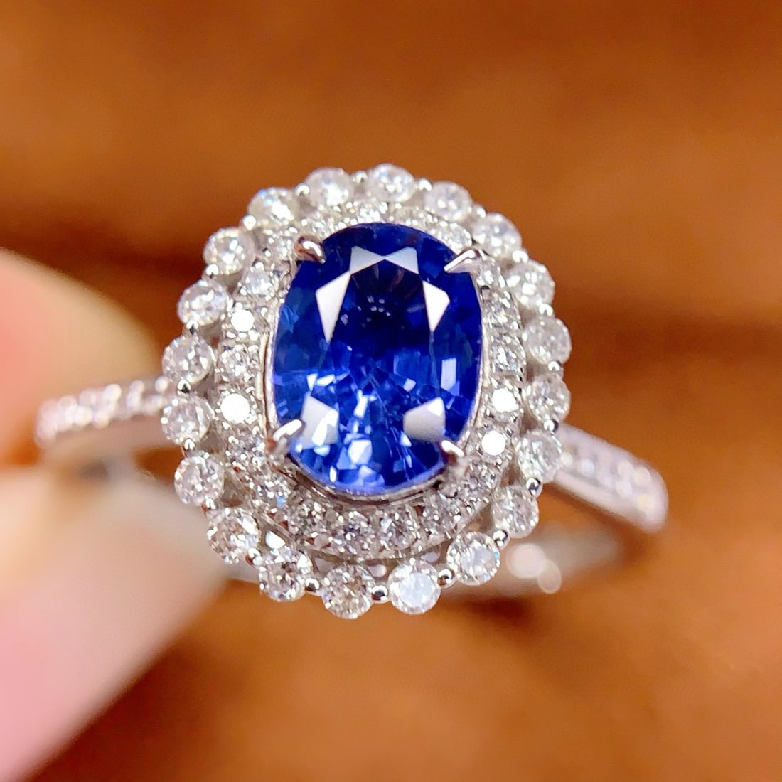 14k Gold 1.4 Ct Natural Sapphire & Diamond Ring/pendant( Without Chain ) - 3