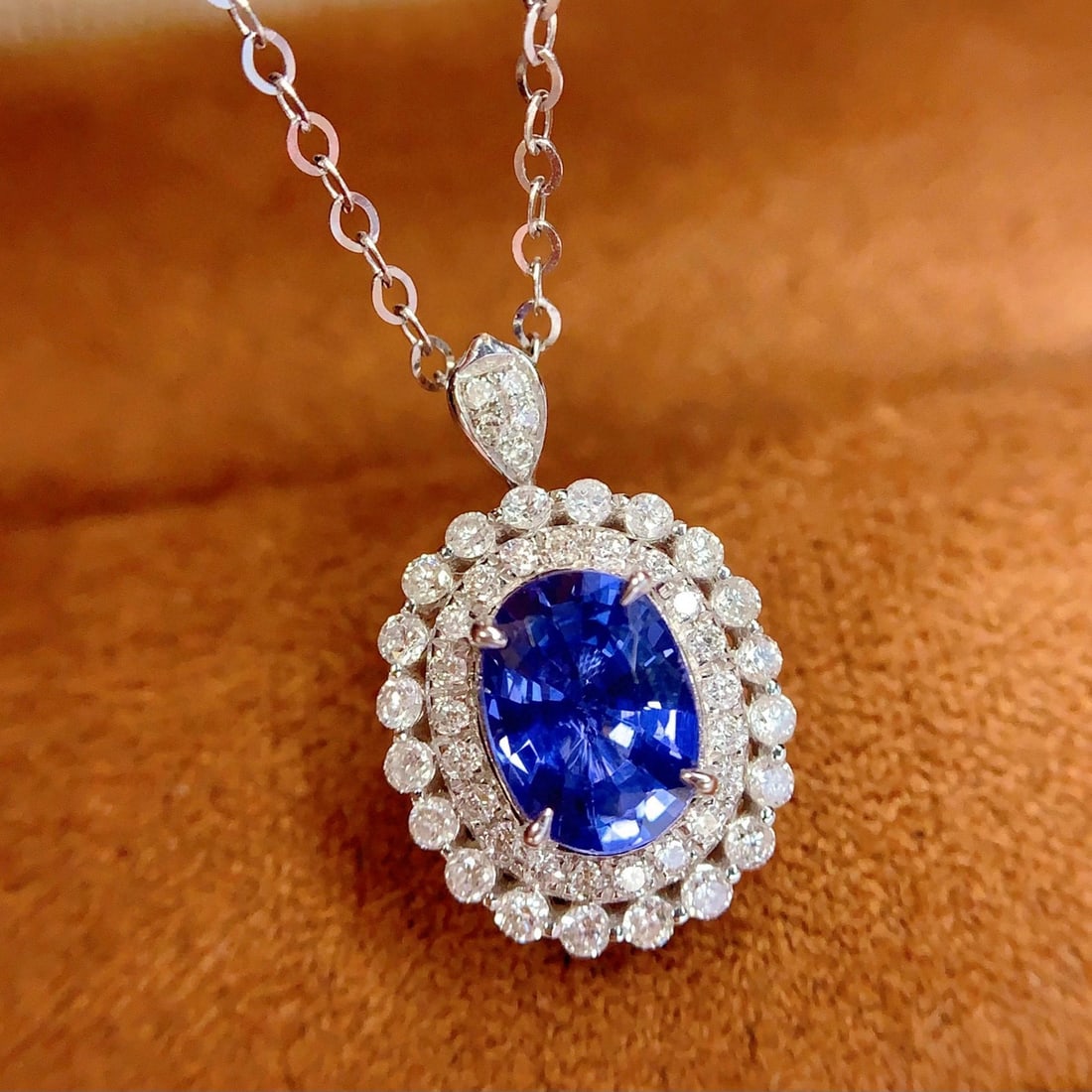 14k Gold 1.4 Ct Natural Sapphire & Diamond Ring/pendant( Without Chain ) - 4
