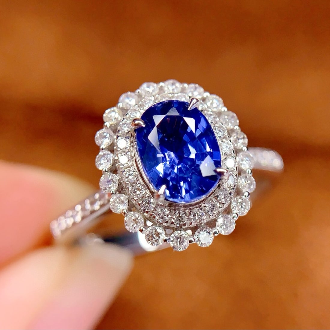 14k Gold 1.4 Ct Natural Sapphire & Diamond Ring/pendant( Without Chain ) - 5