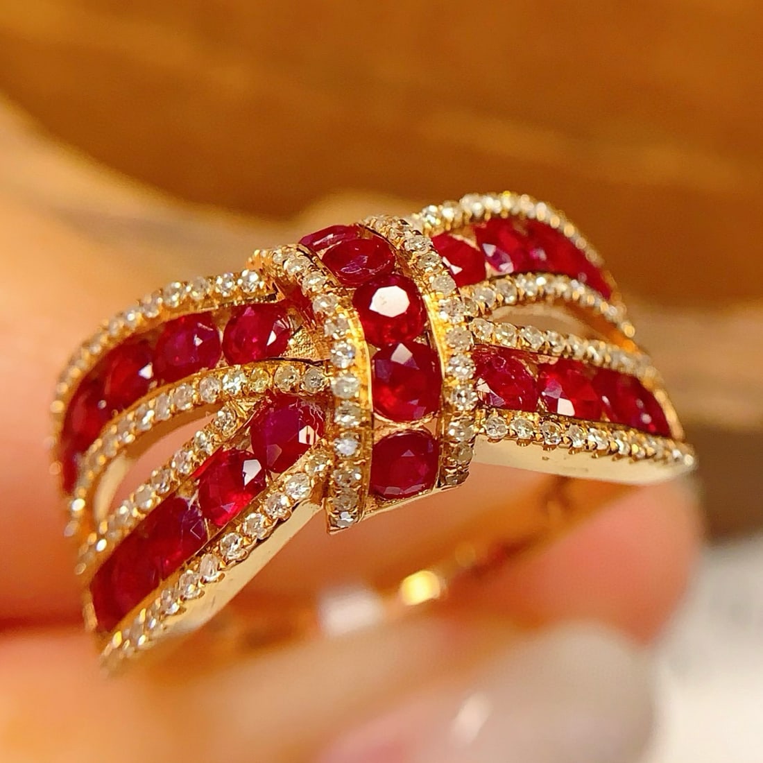 14k Gold 2.2 Ct Natural Ruby & Diamond Ring: Ref:231053216 // gold content:14k gold // ring size:7. 25us // // main gemstone:ruby // shape:round // carat weight:2. 2ct // color:red // treatment:natural // cut grade:g // // adjacent gemstone 2 :