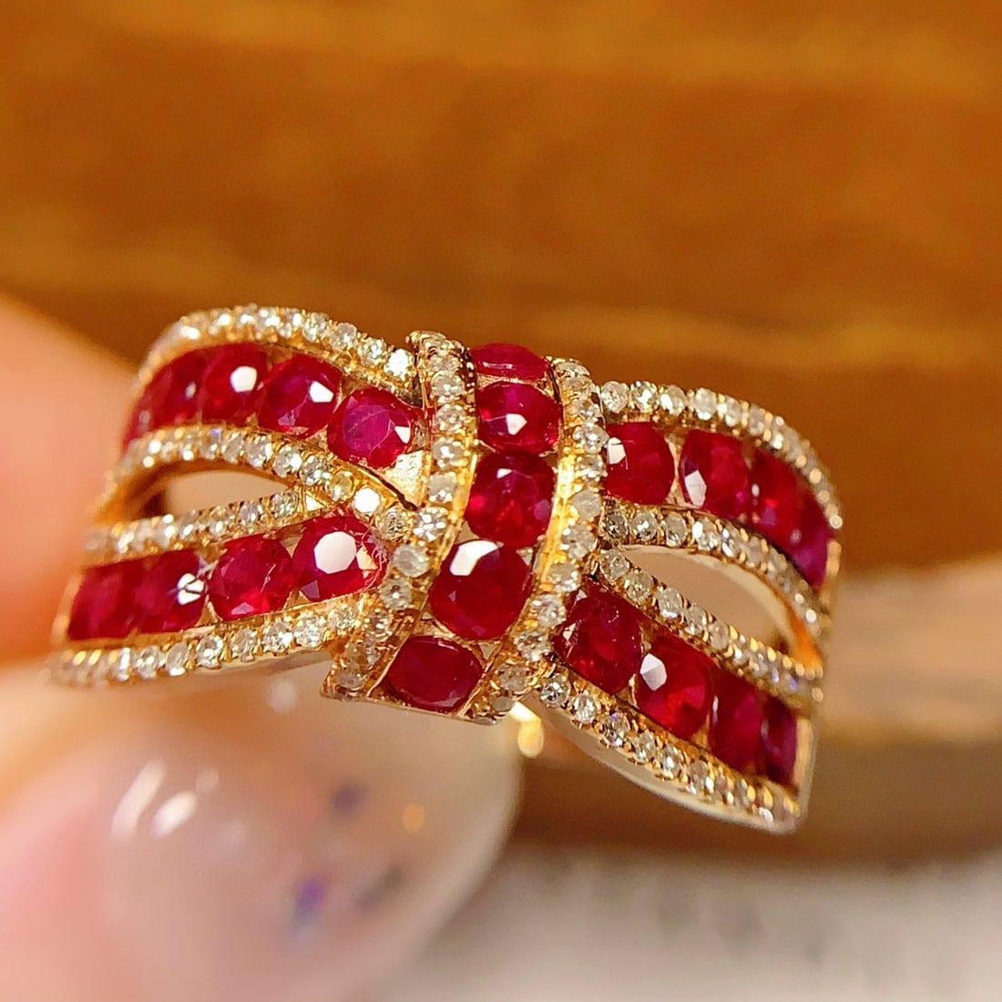 14k Gold 2.2 Ct Natural Ruby & Diamond Ring - 4