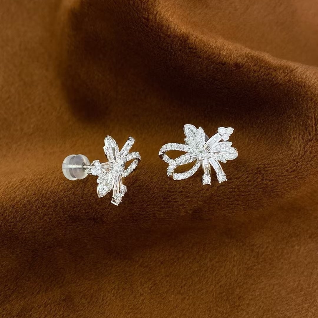 14k Gold 0.7 Ct Natural H Diamond Earrings - 2