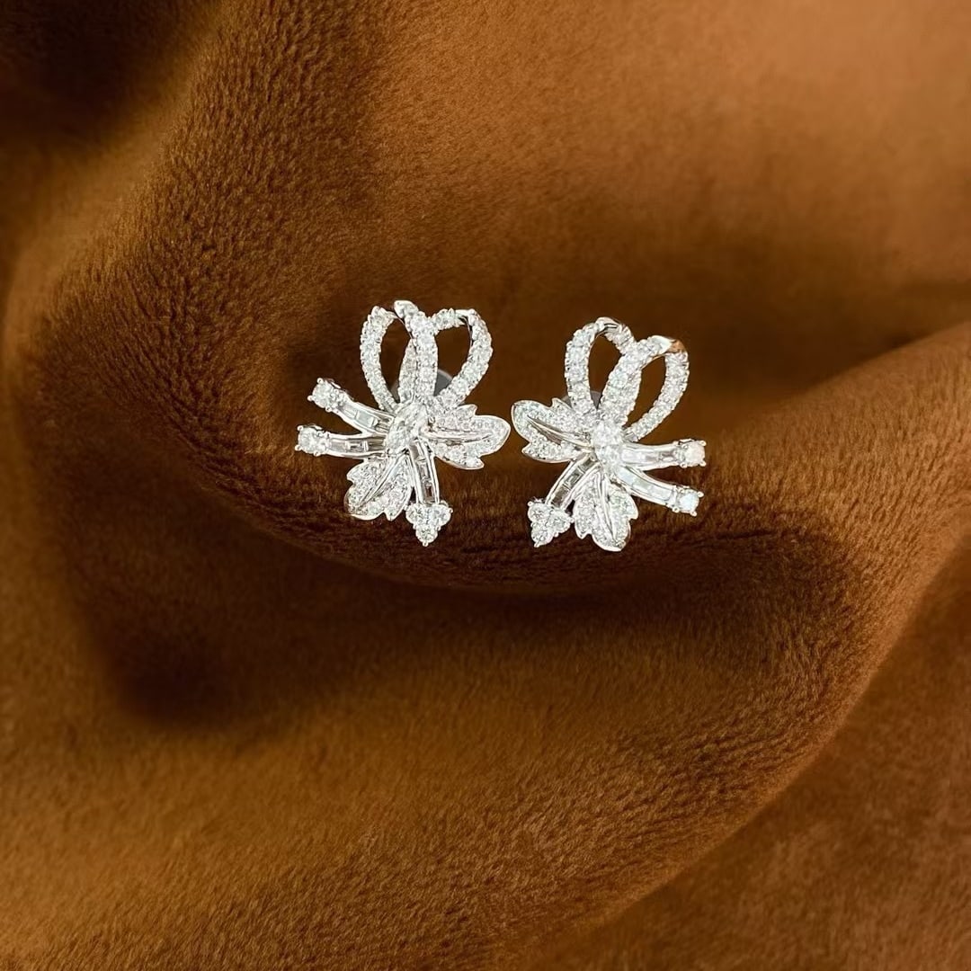14k Gold 0.7 Ct Natural H Diamond Earrings - 3