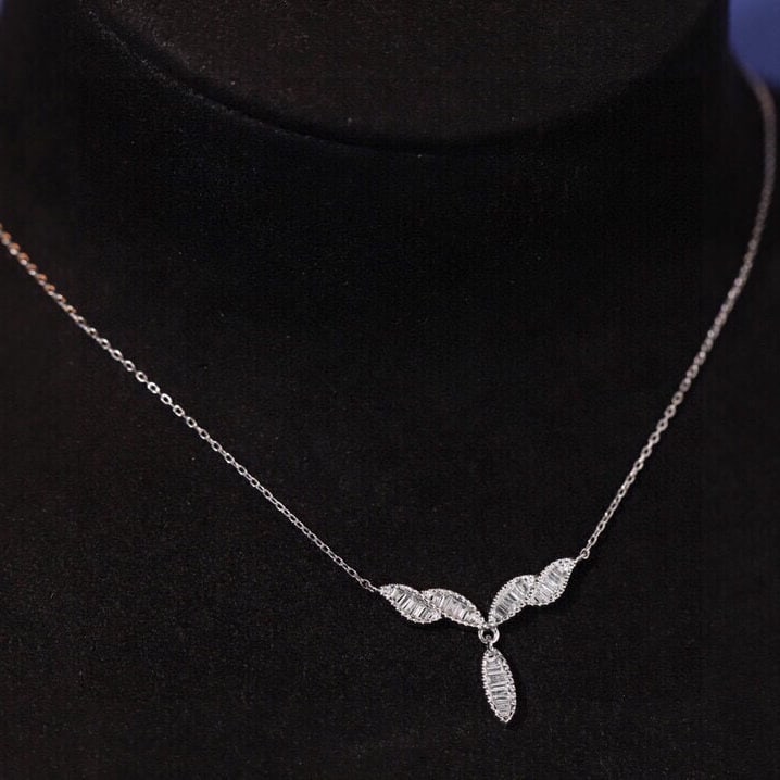 14k Gold 0.3 Ct Natural H Diamond Necklace - 6