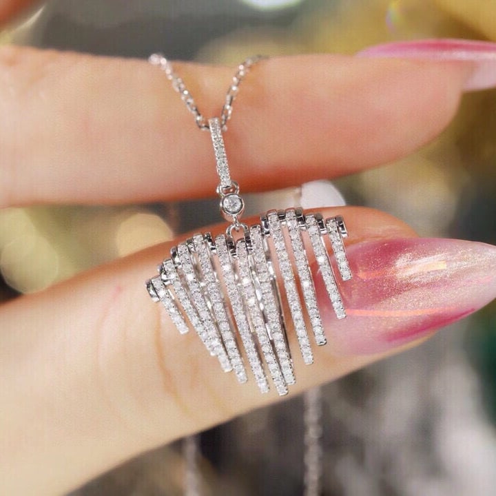 14k Gold 0.5 Ct Natural H Diamond Necklace - 5