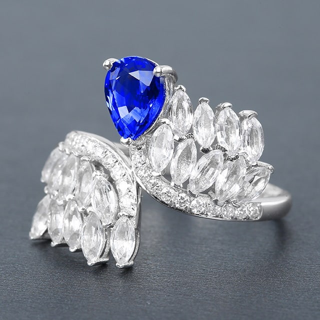 14k Gold 1.29 Ctw Natural Sapphire & Diamond Ring - 2