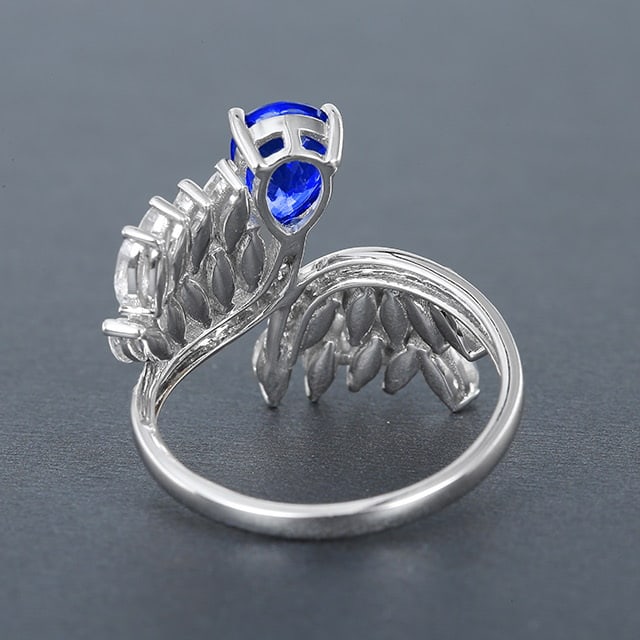 14k Gold 1.29 Ctw Natural Sapphire & Diamond Ring - 4
