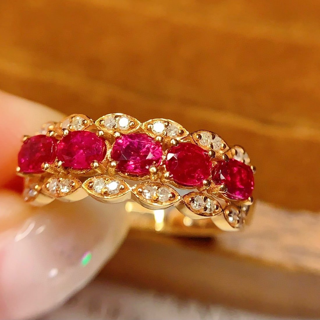 14k Gold 1.5 Ct Natural Ruby & Diamond Ring - 3