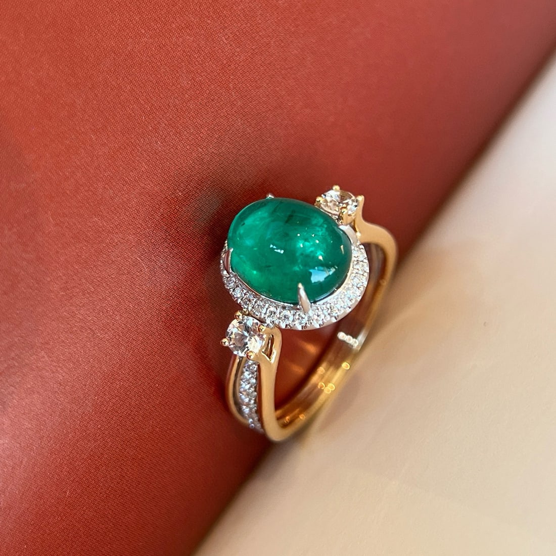 14k Gold 3.56 Ctw Natural Emerald & Diamond Ring - 3