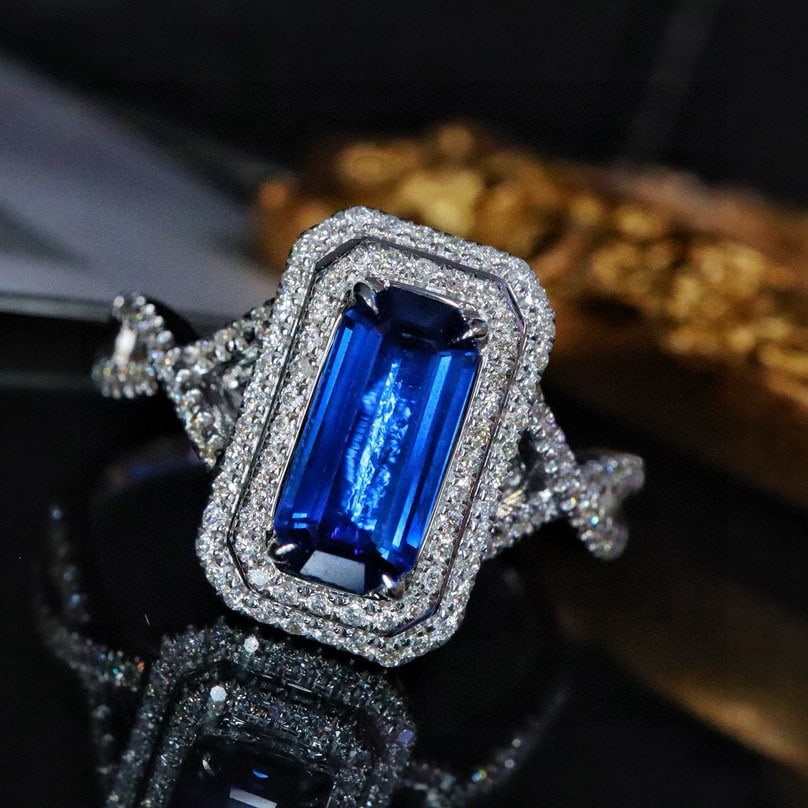 14k Gold 1.42 Ctw Natural Sapphire & Diamond Ring - 3