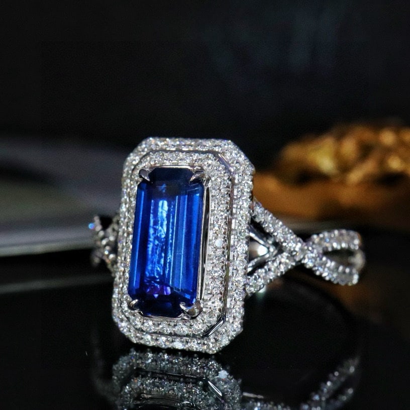 14k Gold 1.42 Ctw Natural Sapphire & Diamond Ring - 4