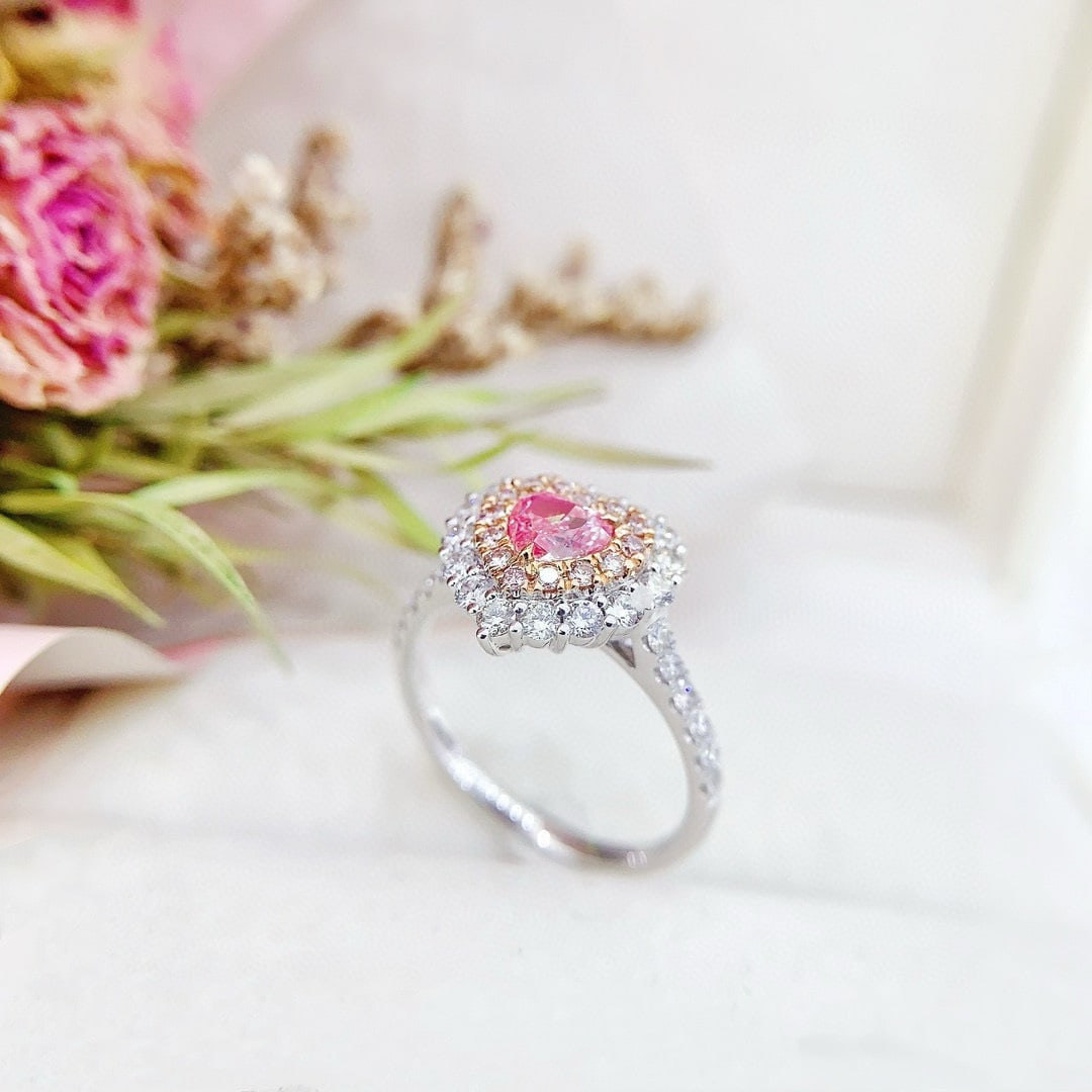 14k Gold 1.26 Ctw Natural Pink Diamond & Diamond Ring - 3