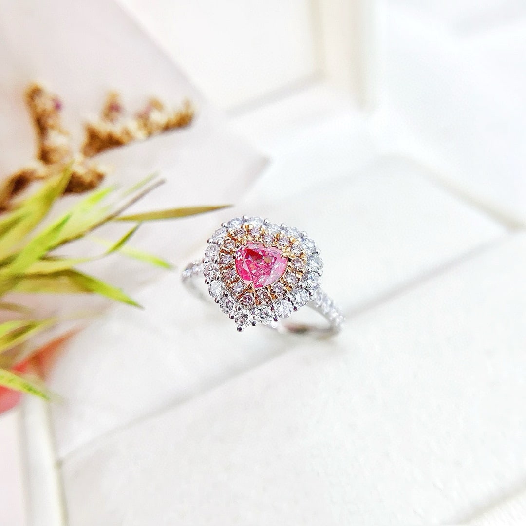 14k Gold 1.26 Ctw Natural Pink Diamond & Diamond Ring - 4