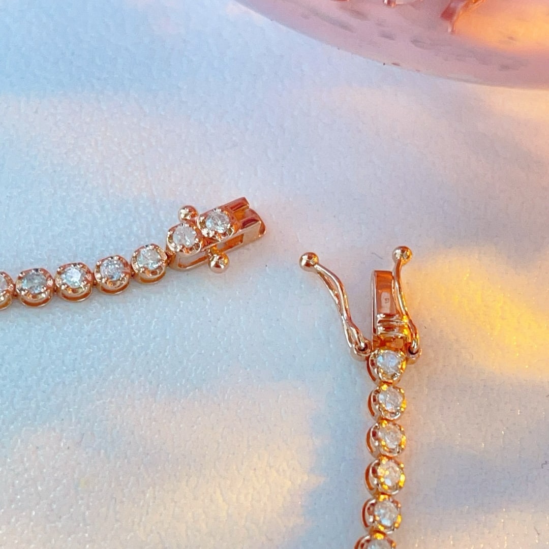 14k Gold 2.21 Ctw Natural Sapphire & Diamond Bracelet - 4