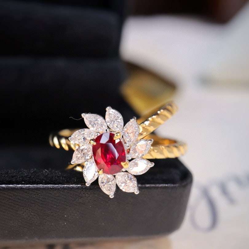 14k Gold 1.33 Ctw Natural Ruby & Diamond Ring - 6