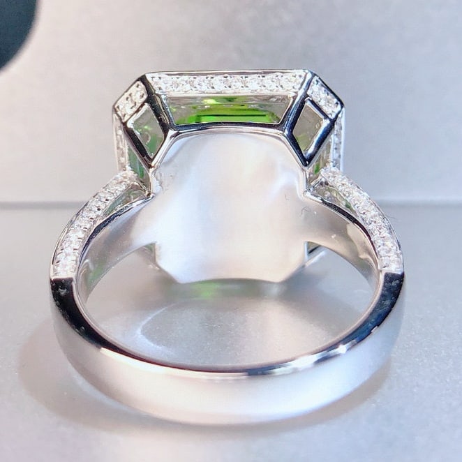 14k Gold 8.30 Ctw Natural Tourmaline & Diamond Ring - 4