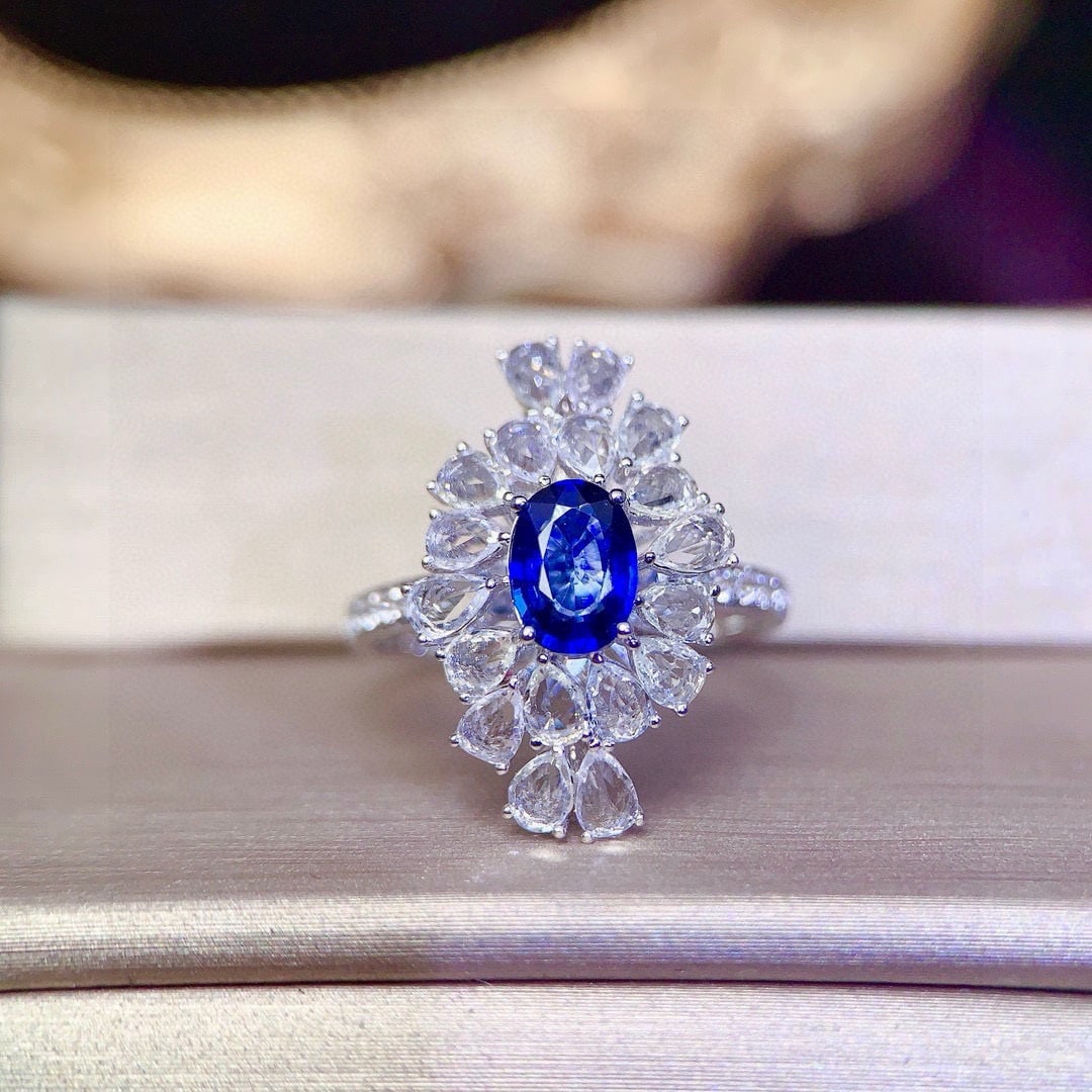 14k Gold 2.72 Ctw Natural Sapphire & Sapphire Ring - 2