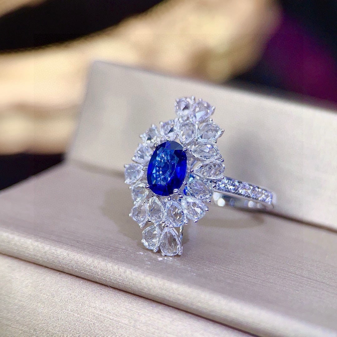 14k Gold 2.72 Ctw Natural Sapphire & Sapphire Ring - 4