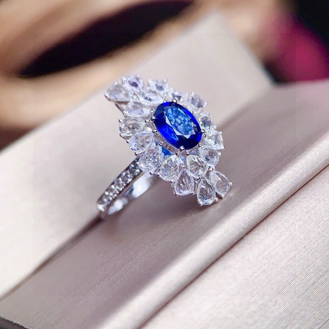 14k Gold 2.72 Ctw Natural Sapphire & Sapphire Ring - 5