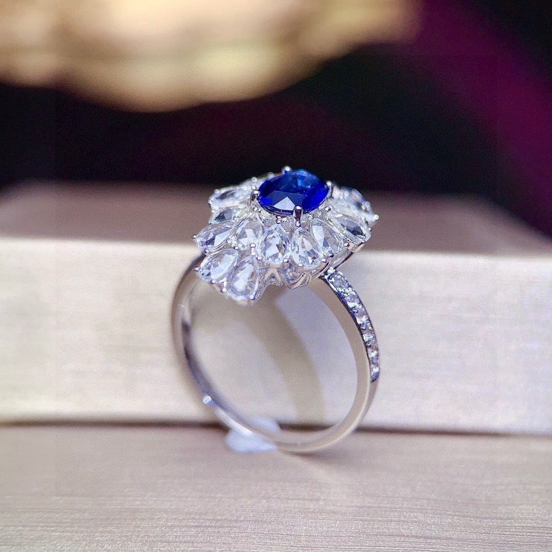 14k Gold 2.72 Ctw Natural Sapphire & Sapphire Ring - 6