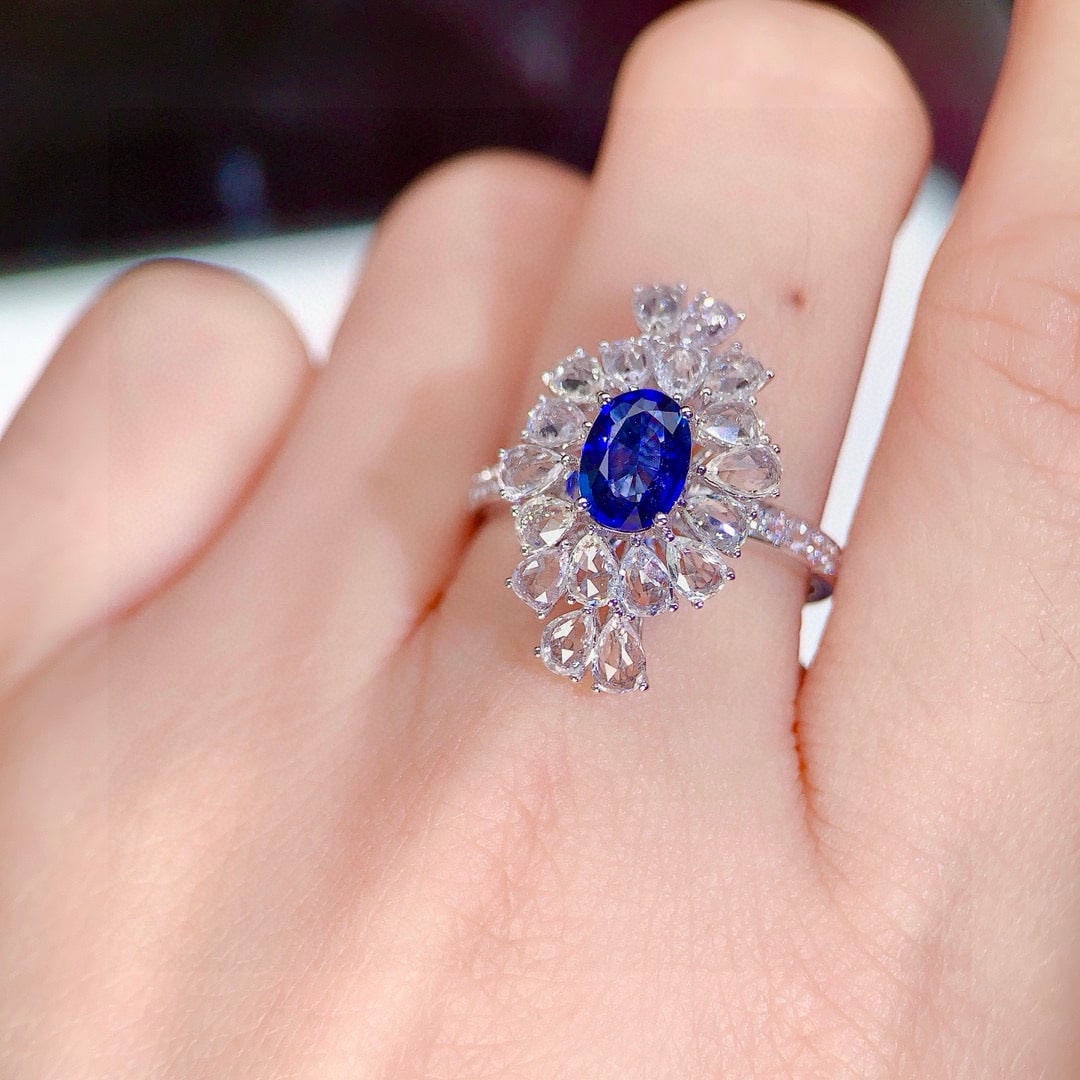 14k Gold 2.72 Ctw Natural Sapphire & Sapphire Ring - 8