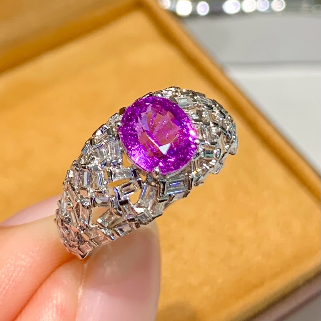 14k Gold 1.95 Ct Natural Sapphire & Diamond Ring - 6
