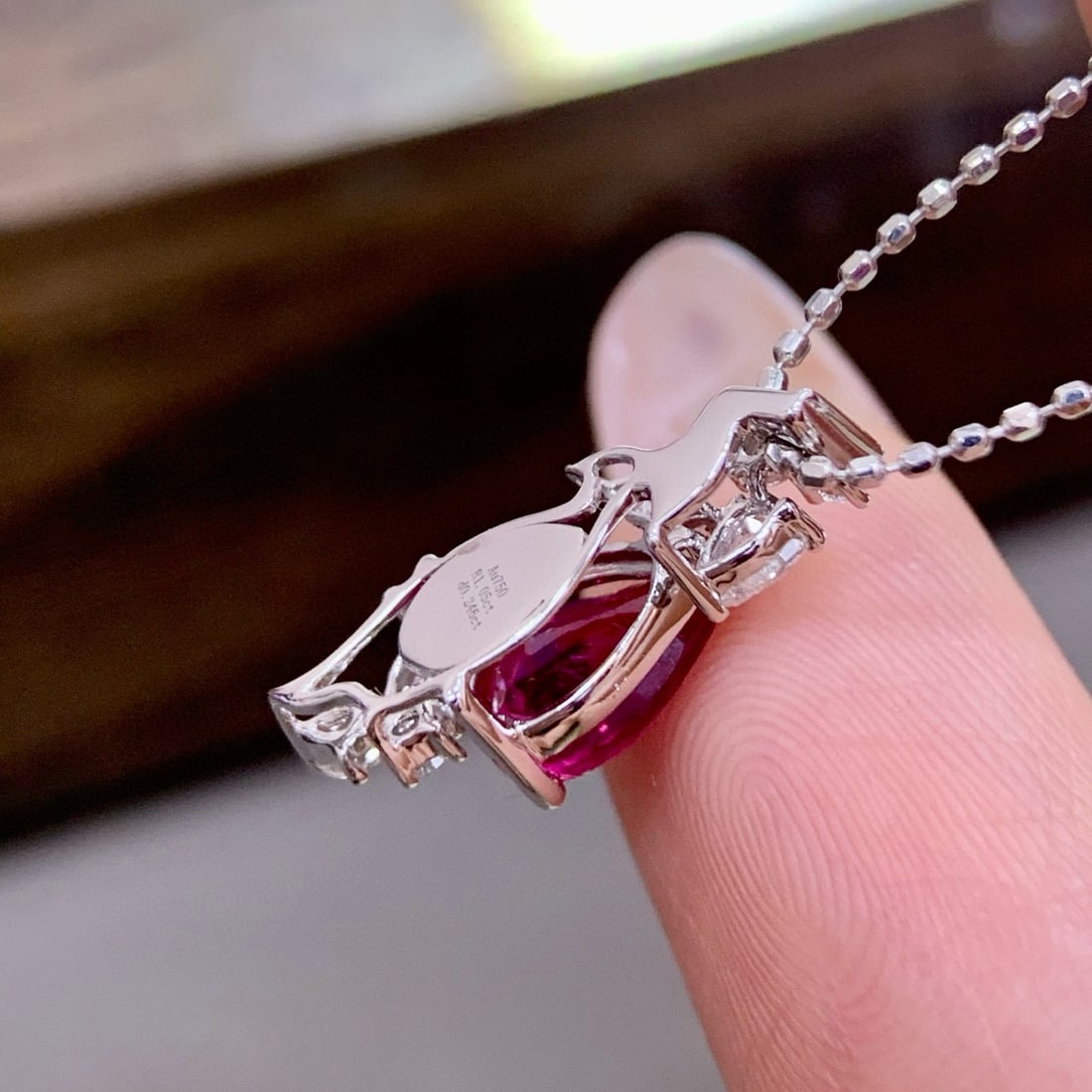 14k Gold 1.29 Ctw Natural Ruby & Diamond Necklace - 3