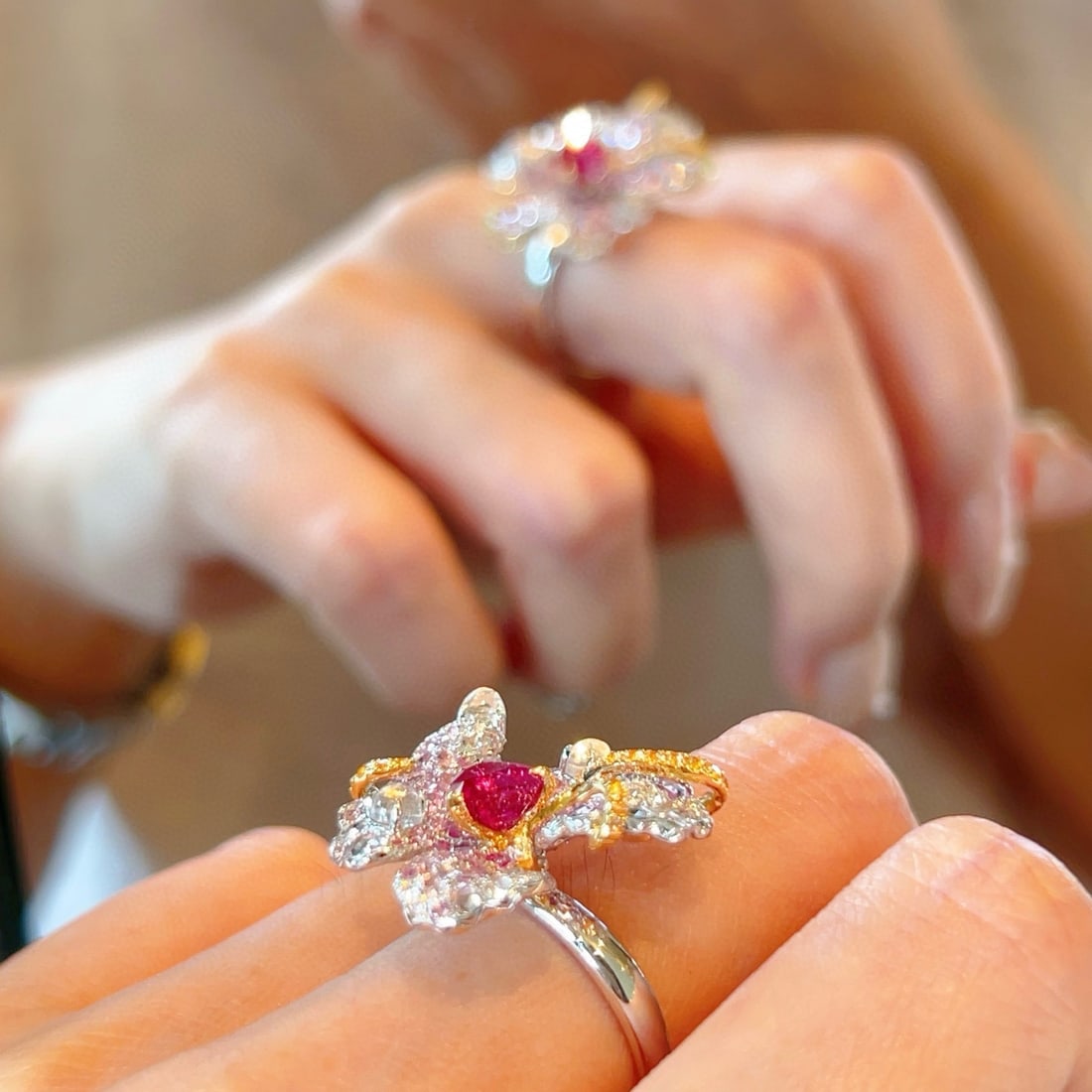 14k Gold 1.18 Ctw Natural Ruby & Diamond Ring - 4