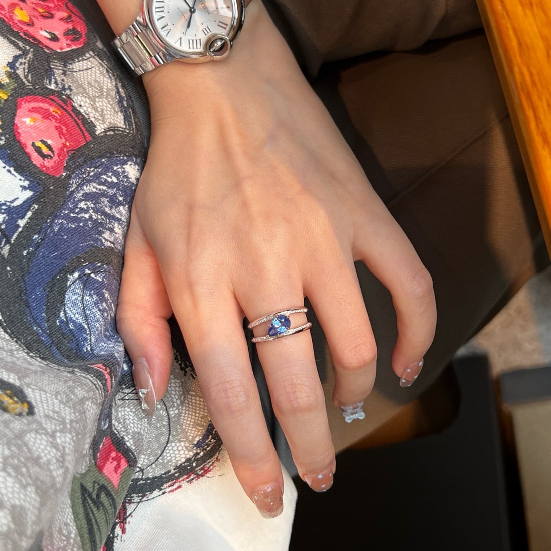 14k Gold 1.13 Ctw Natural Sapphire & Diamond Ring - 4