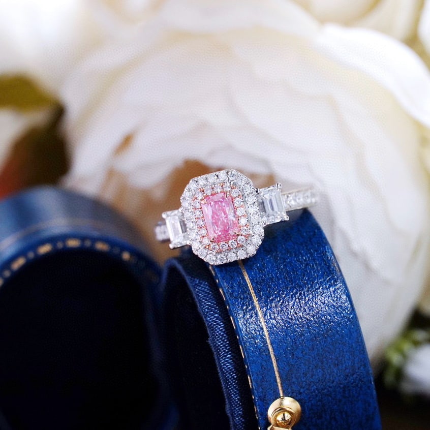 Gia Certified 14k Gold 1.72 Ctw Natural Pink Diamond & Diamond Ring - 2