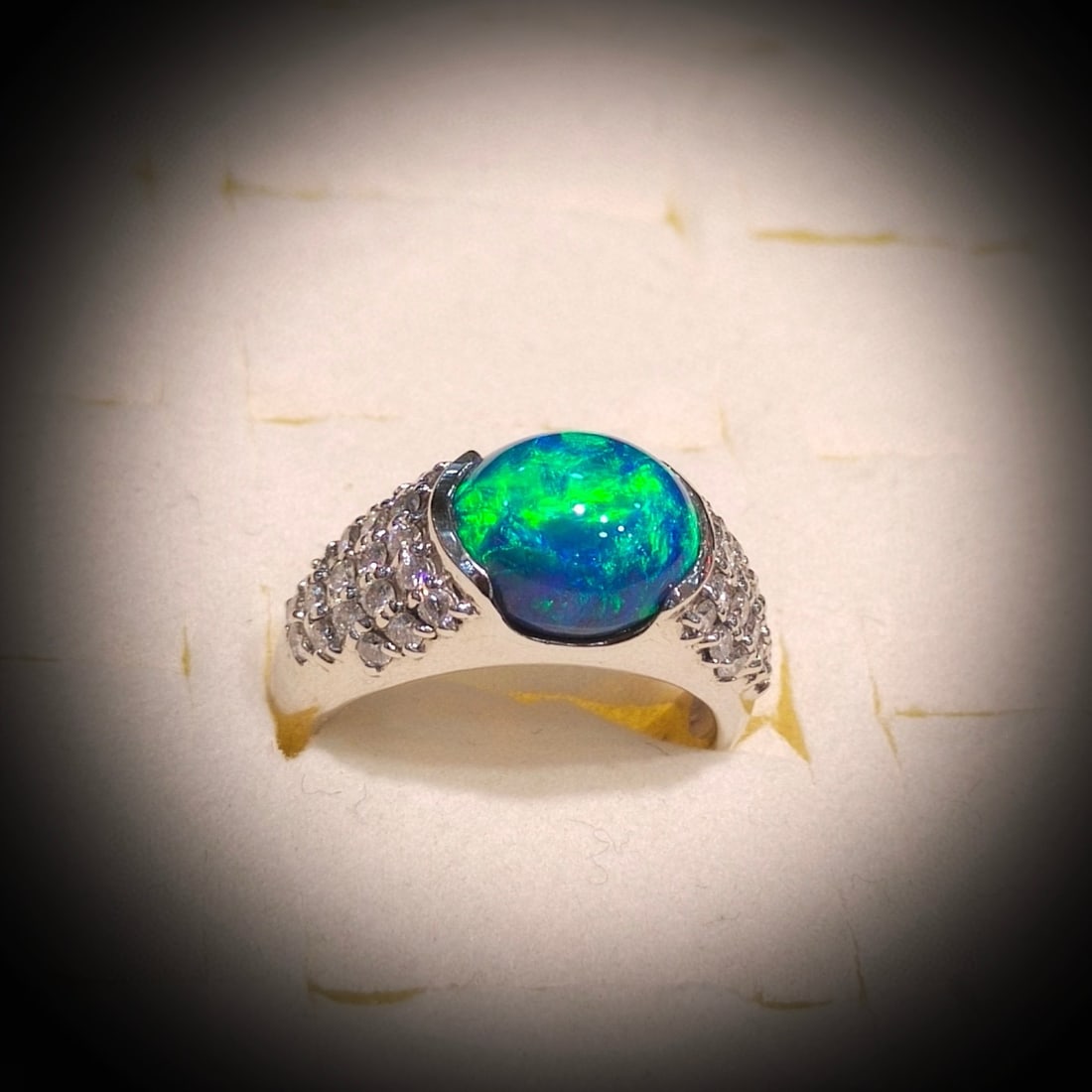 14k Gold 3.86 Ctw Natural Opal & Diamond Ring - 3